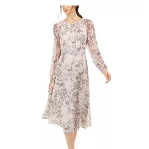 Tommy Hilfiger Long Sleeve Dress in Soft Pink and Gray